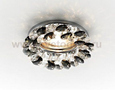 Светильник точечный Ambrella K206 BK/CH хром/черный хрусталь MR16 ORGANIC SPOT