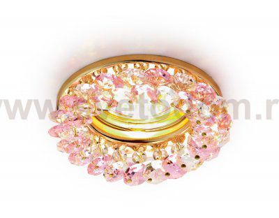 Светильник точечный Ambrella K206 PI/G золото/розовый хрусталь MR16 ORGANIC SPOT