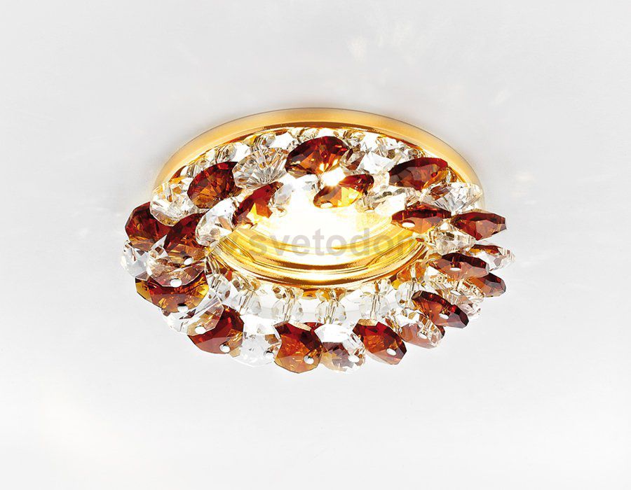 Светильник точечный Ambrella K206 TI/G золото/янтарный хрусталь MR16 ORGANIC SPOT