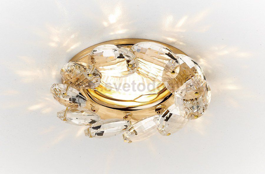 Светильник точечный Ambrella K306 CL/G золото/прозрачный хрусталь ORGANIC SPOT