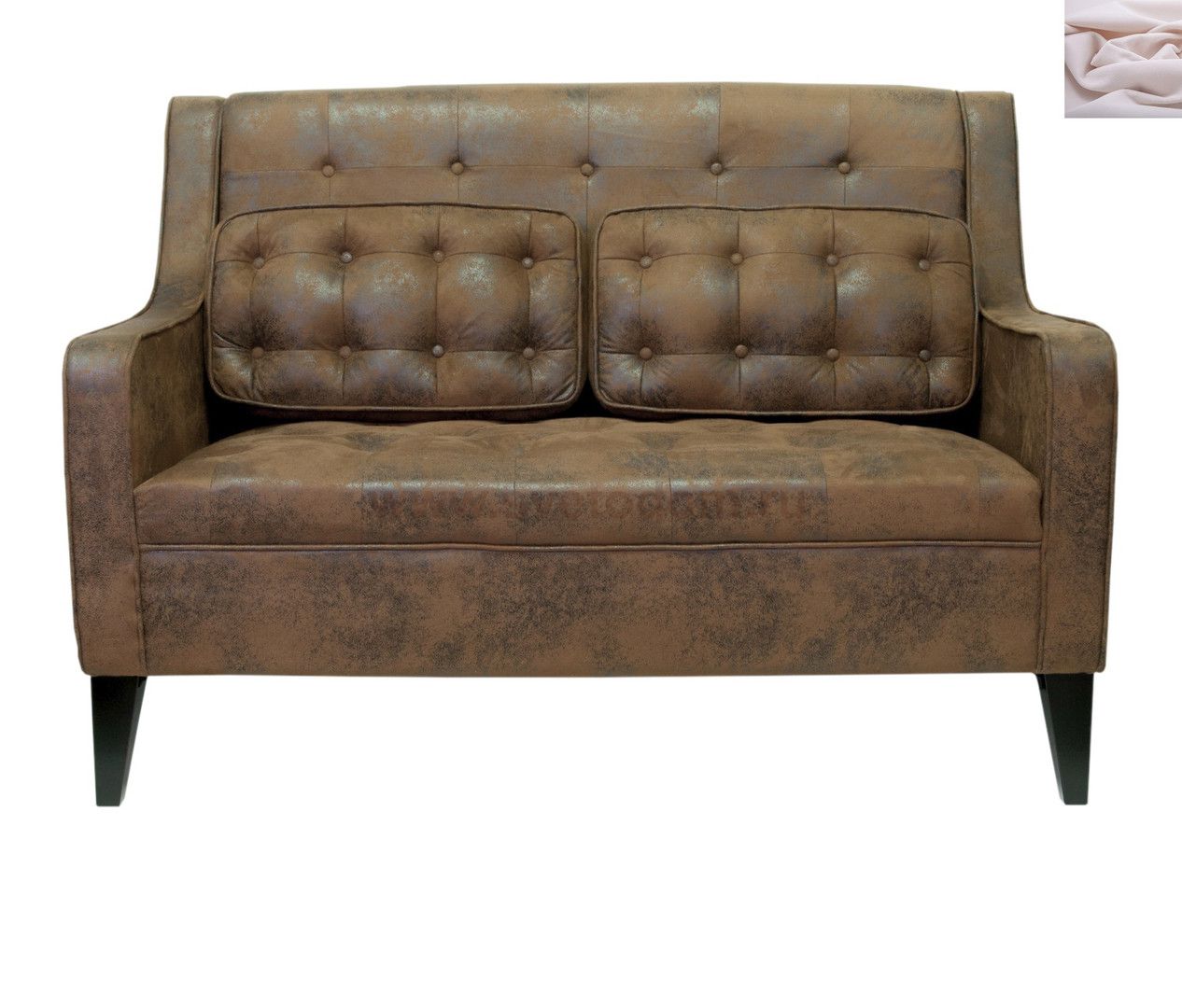 Дизайнерский двухместный диван Hublon MAK interior KS-995-2-pink Розовый