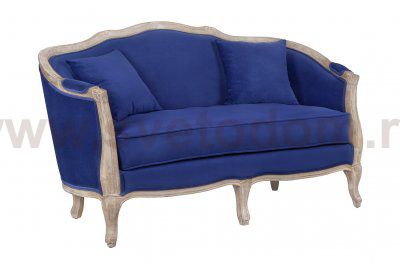 Дизайнерский двухместный диван Darcy 2 Blue MAK interior KS-999-2-BL Синий