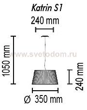Подвесной светильник Katrin S1 01 04p, металл (никель/сатин)/ткань (кремов), ?35/Н25см, 1х Е27 max.6