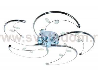 Люстра потолочная Ambrella LC556/5 CH хром 60W 4200K 630*630*130 (ПДУ для RGB подсветки) LINE