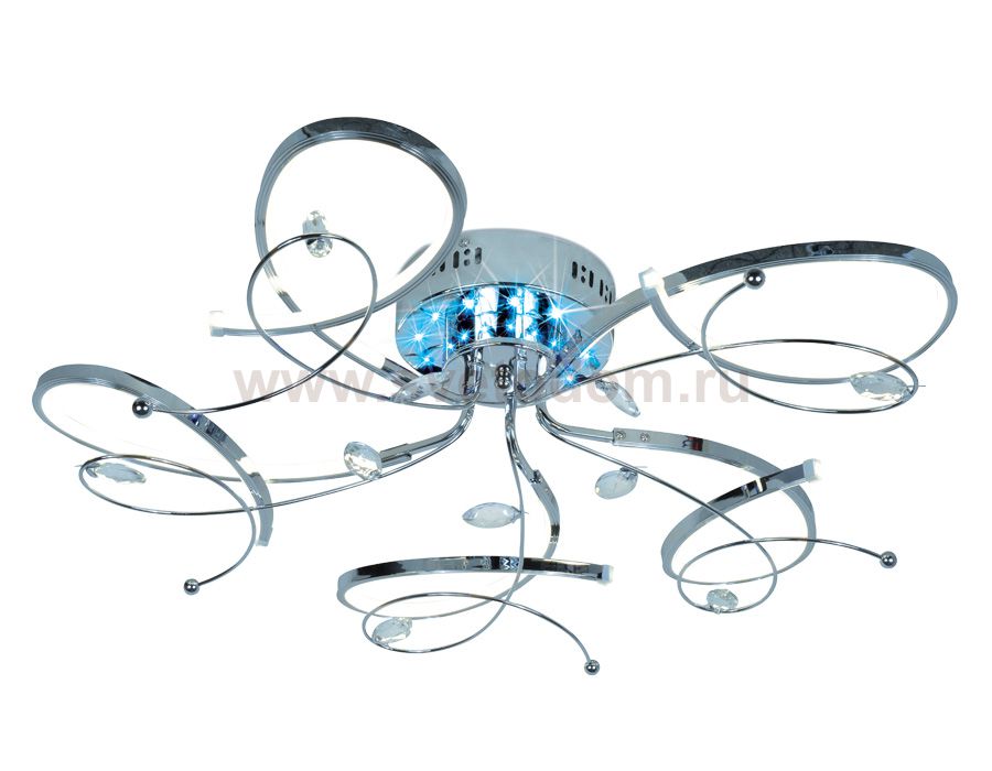 Люстра потолочная Ambrella LC561/5 CH хром 70W 4200K 650*650*160 (ПДУ для RGB подсветки) LINE