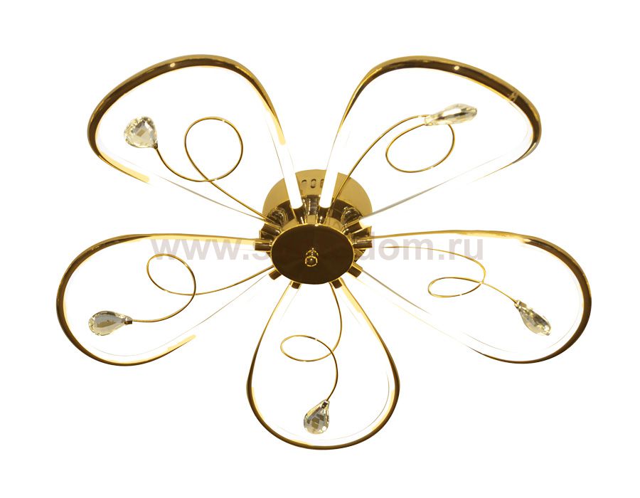 Люстра потолочная Ambrella LC576/5 GD золото 65W 4200K 620*620*110 (Без ПДУ) LINE