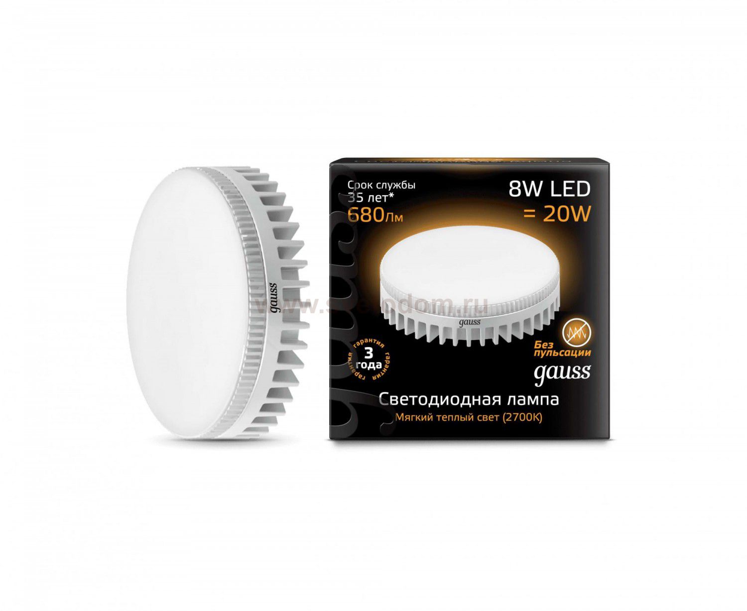 Лампа Gauss LED GX53 8W 2700K (LD108008108)