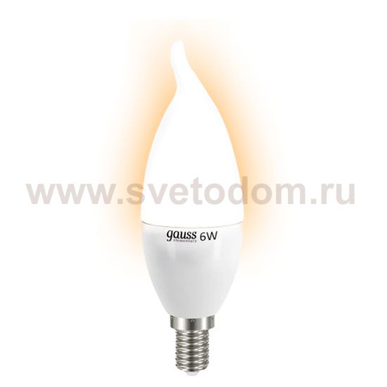 Лампа Gauss LED Elementary Свеча на ветру 6W E14 450lm 4100K (34126)