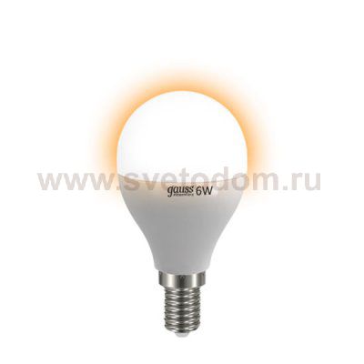 Лампа Gauss LED Elementary Шар 6W E14 420lm 3000K (53116)