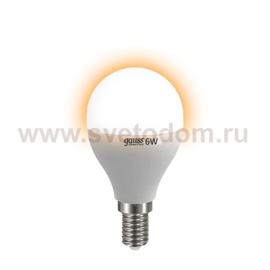Лампа Gauss LED Elementary Шар 6W E14 420lm 3000K (53116)