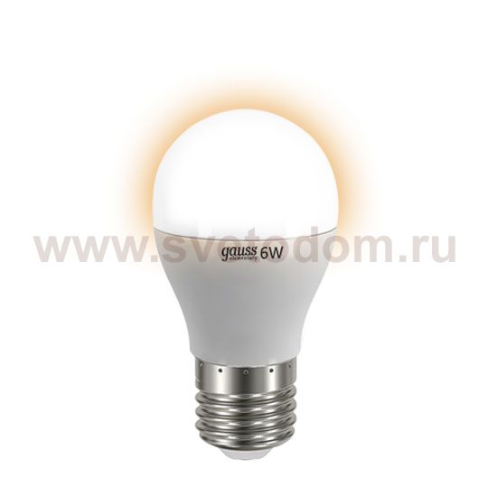 Лампа Gauss LED Elementary Шар 6W E27 420lm 3000K (53216)