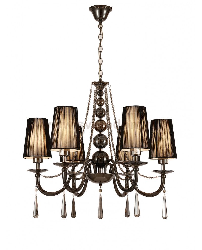 Хрустальная подвесная люстра Lumina Deco Fabione LDP 1200-6 BK