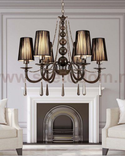 Хрустальная подвесная люстра Lumina Deco Fabione LDP 1200-6 BK