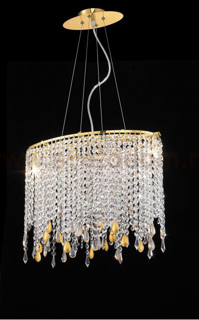 Хрустальная подвесная люстра Lumina Deco Aldonea LDP 7051-4A GD