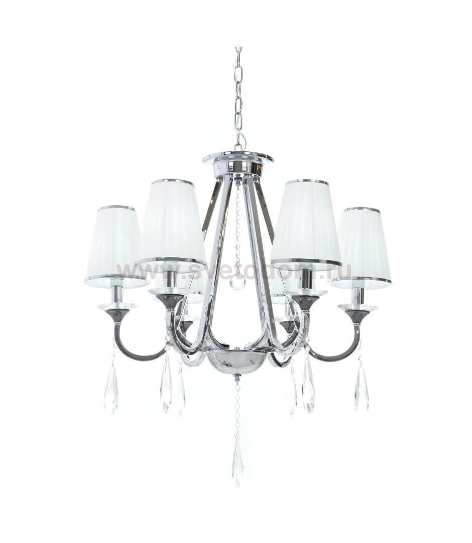 Хрустальная подвесная люстра Lumina Deco Milesia LDP 8926-6 WT+CHR