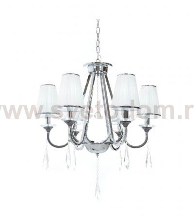 Хрустальная подвесная люстра Lumina Deco Milesia LDP 8926-6 WT+CHR