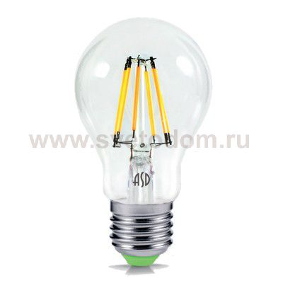 Лампа светодиодная LED-A60-PREMIUM 6Вт 160-260В Е27 4000К 540Лм прозрачная ASD