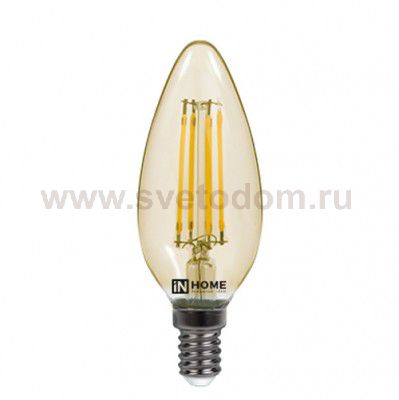 Лампа светодиодная LED-СВЕЧА-deco 7Вт 230В Е14 3000К 630Лм прозрачная IN HOME