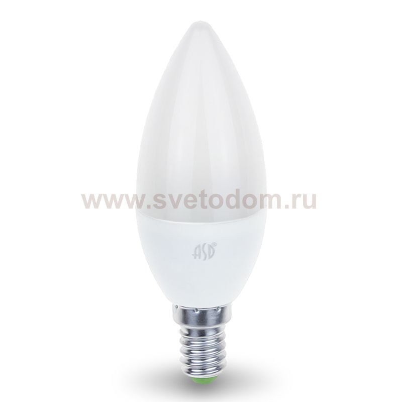 Лампа светодиодная LED-СВЕЧА-standard 5.0Вт 160-260В Е14 3000К ASD