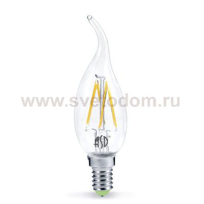Лампа светодиодная LED-СВЕЧА НА ВЕТРУ-deco 5Вт 230В Е14 3000К 450Лм прозрачная IN HOME
