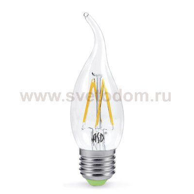 Лампа светодиодная LED-СВЕЧА НА ВЕТРУ-PREMIUM 5.0Вт 160-260В Е27 3000К 450Лм прозрачная ASD