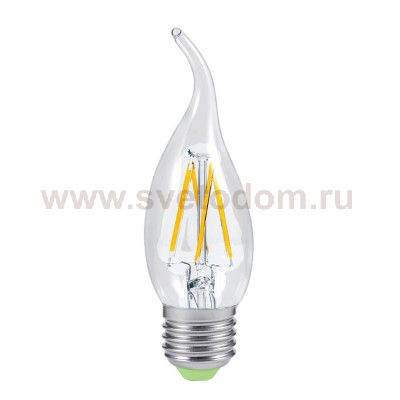 Лампа светодиодная LED-СВЕЧА НА ВЕТРУ-deco 5Вт 230В Е27 3000К 450Лм прозрачная IN HOME