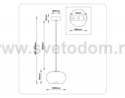LH11082 BK/SM черный/дымчатый 4W 3000K D180*130