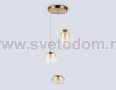 LH11105/3 BS/TI латунь/янтарь 12W 3000K D350*1505