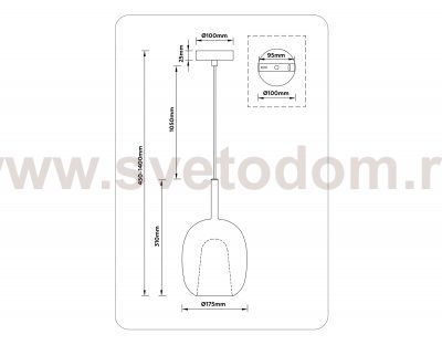LH11125 BK/WH/TI черный/белый/янтарь E27 max 60W D175*310