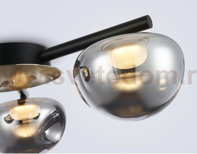 LH12006/3 BK/GD/SM черный/золото/дымчатый 18W 3000K D640*170