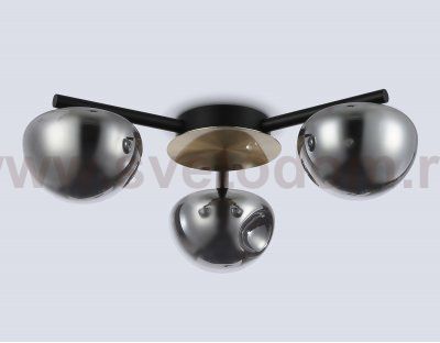 LH12006/3 BK/GD/SM черный/золото/дымчатый 18W 3000K D640*170