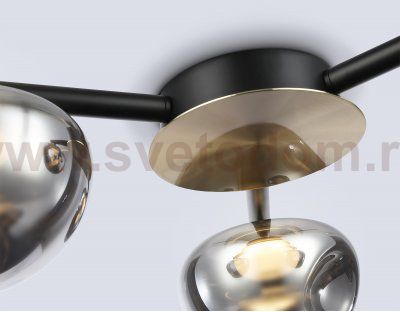 LH12006/3 BK/GD/SM черный/золото/дымчатый 18W 3000K D640*170