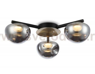 LH12006/3 BK/GD/SM черный/золото/дымчатый 18W 3000K D640*170