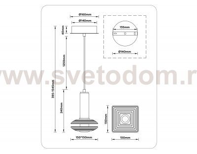 LH31003 GR/SM серый/дымчатый 10W 3000K 150*150*240