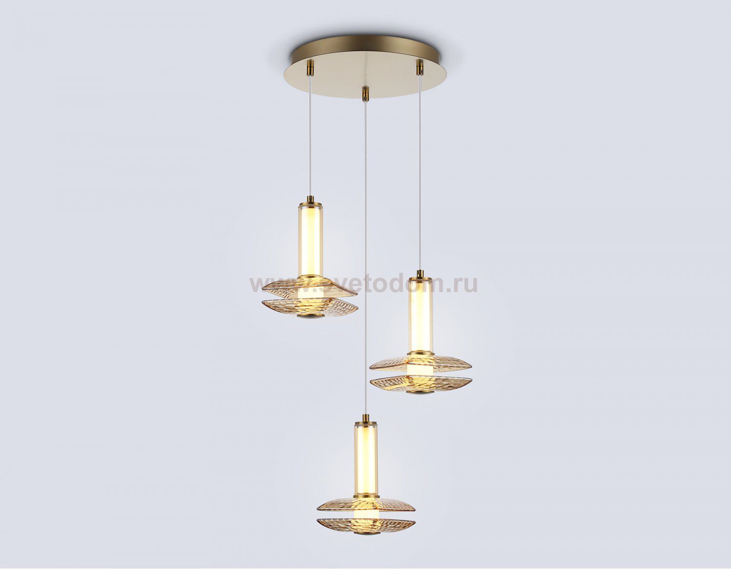 LH31011/3 BS/TI латунь/янтарь 35W 3000K D450*1790