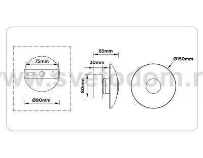 LH31037 GR/SM серый/дымчатый 6W 3000K 150*150*85