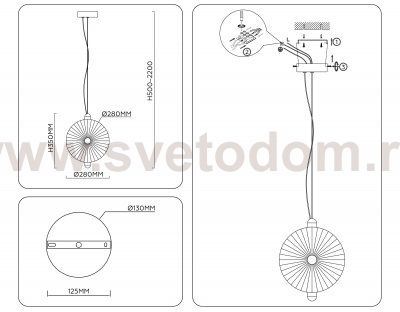 LH31147 BS/CL латунь/прозрачный 13W 3000K 280*60*350