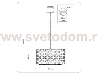 LH41003/12 BS/CL латунь/прозрачный E14*12 max 40W D540*290