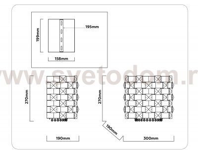 LH41014/2 BS/CL латунь/прозрачный E14*2 max 40W 300*190*270