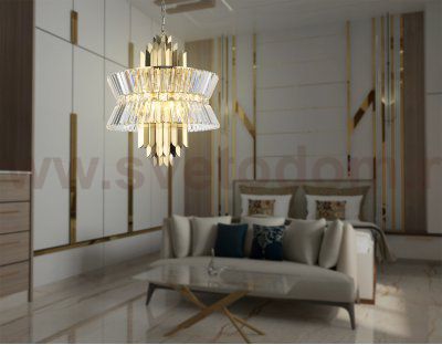 LH41017/12 BS/CL латунь/прозрачный E14*12 max 40W D560*660