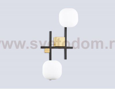 LH51019/2 BK/BS/FR черный/латунь/белый матовый G9*2 max 28W 230*170*480