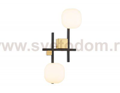 LH51019/2 BK/BS/FR черный/латунь/белый матовый G9*2 max 28W 230*170*480