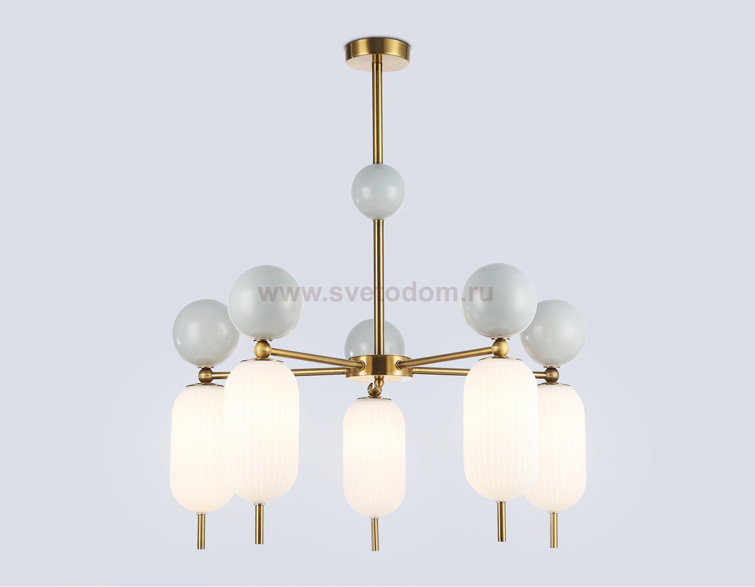 LH53104/5 BS/GR/FR латунь/серый/белый матовый G9*5 max 28W D650*750