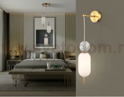 LH53108 BS/GR/FR латунь/серый/белый матовый G9 max 28W 100*200*570