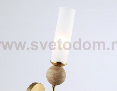 Настенный светильник с мрамором Ambrella LH53254 BS/FR латунь/белый матовый E14 max 40W 110*100*400