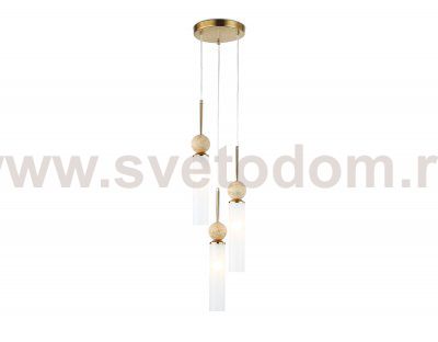 LH53257/3 BS/FR латунь/белый матовый E14*3 max 40W D230*1000