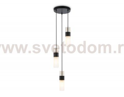 Подвесной светильник Ambrella LH55102/3 BK/FR/TI черный/белый матовый/янтарь E14*3 max 40W D220*1200
