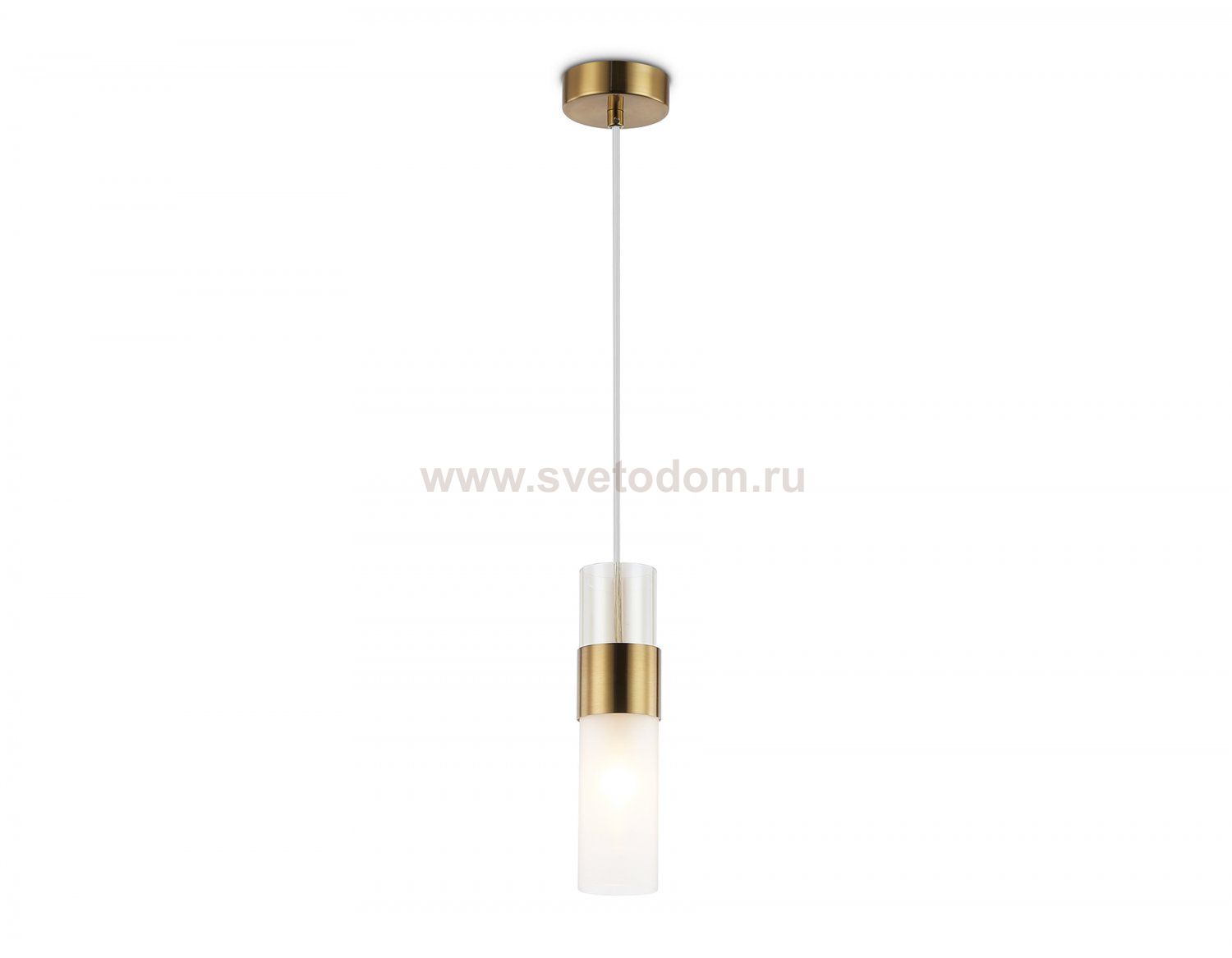 Подвесной светильник Ambrella LH55111 BS/FR/TI латунь/белый матовый/янтарь E14 max 40W D55*1500