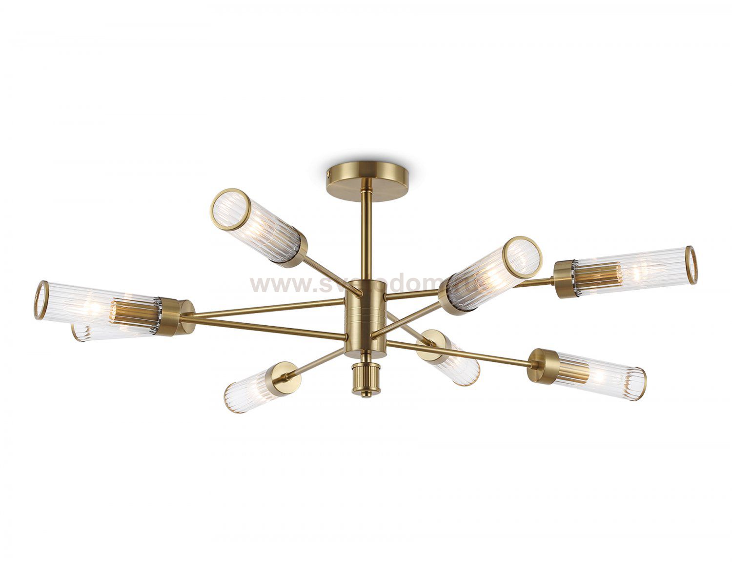 Люстра со стеклянными плафонами на штанге Ambrella LH55162/8 BS/CL латунь/прозрачный E14/8 max 40W D930*330