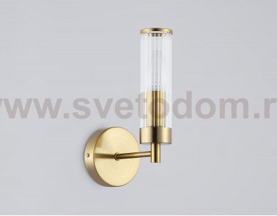 Настенный светильник со стеклянным плафоном Ambrella LH55164 BS/CL латунь/прозрачный E14 max 40W 155*100*245
